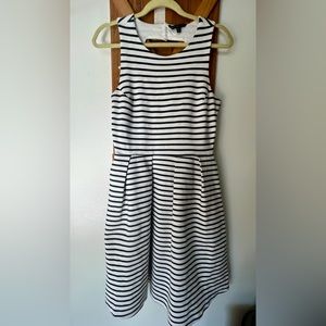 Felicity and Coco Striped Navy Blue and White Dress. Size medium.